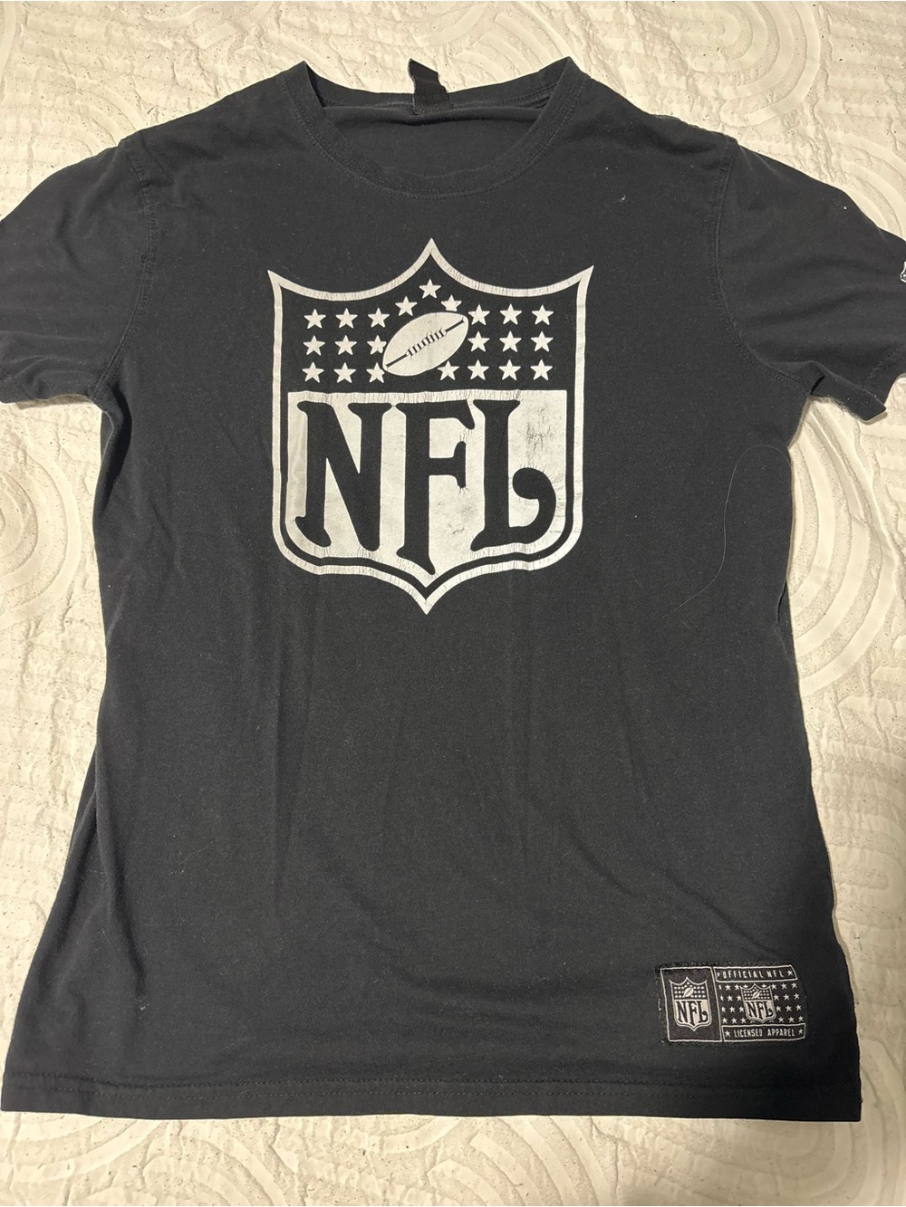 NFL Black Short Sleeve Tee with White Shield Logo